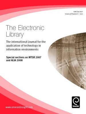 cover image of The Electronic Library, Volume 27, Issue 5